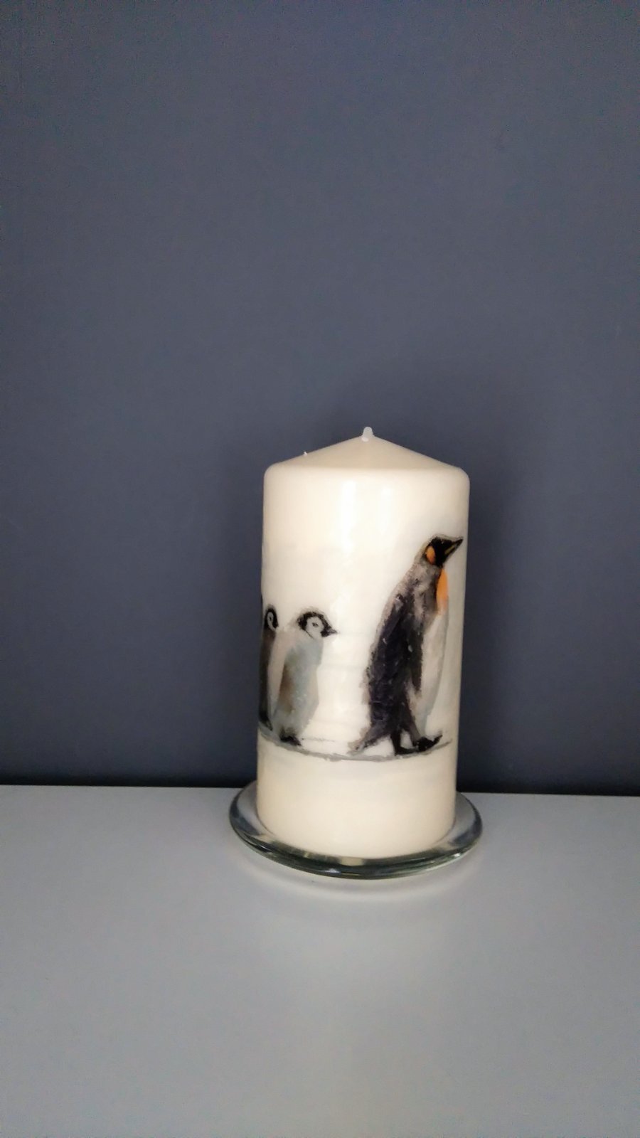 penguin family candle 