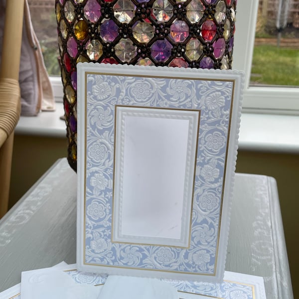 4 fancy embossed rectangular card blanks with a... - Folksy