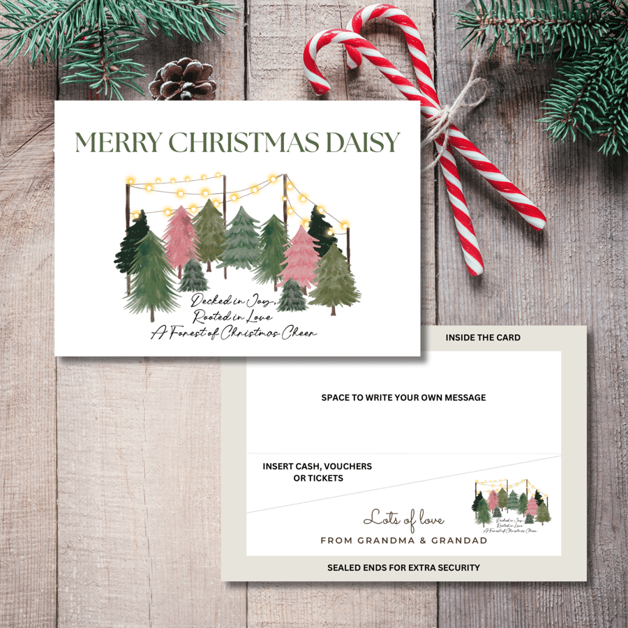 Christmas Cheer - personalised Christmas Money Gift Card