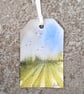 Mown Field. Two Gift Tags. Original Painting. 260157