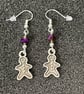 Tibetan Silver Drop Earrings - Gingerbread Men - Image 2