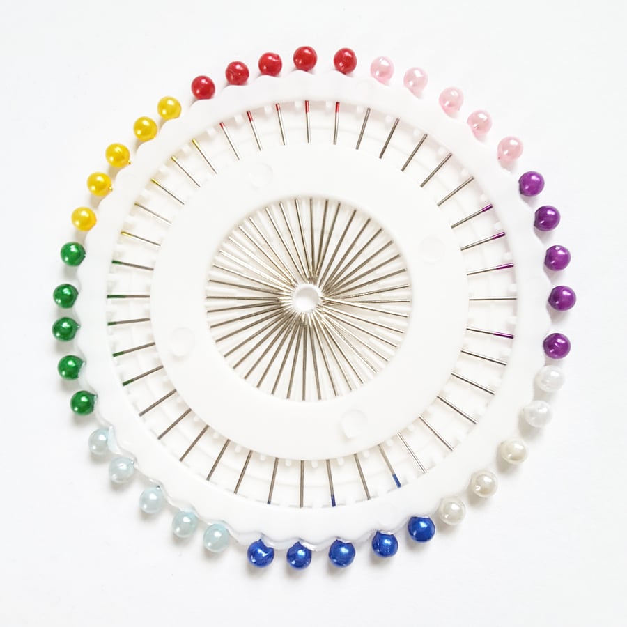 Multicoloured Pearl Head Pins