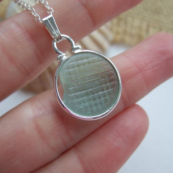 Japanese Sea Glass Ohajiki, Flat Marble Necklace, Beach Found Japan Sea Glass