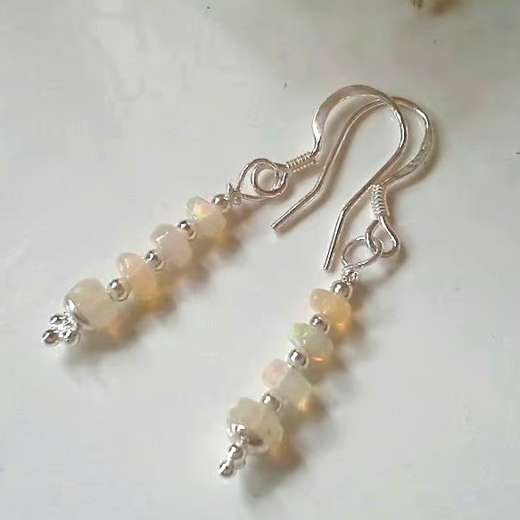 Dainty Ethopian Wello Opal Sterling Silver Earrings