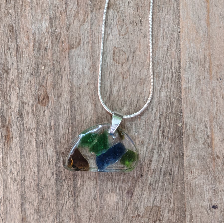 Washed Up Sea glass pendant necklace