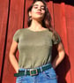 Hand made Green embossed leather belt