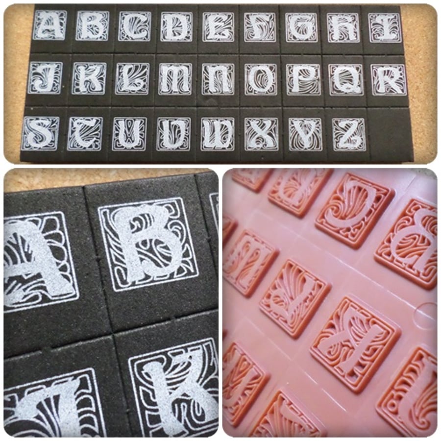 1 x 26pc Alphabet "Capitals" Letters Stamp Set - 18mm 