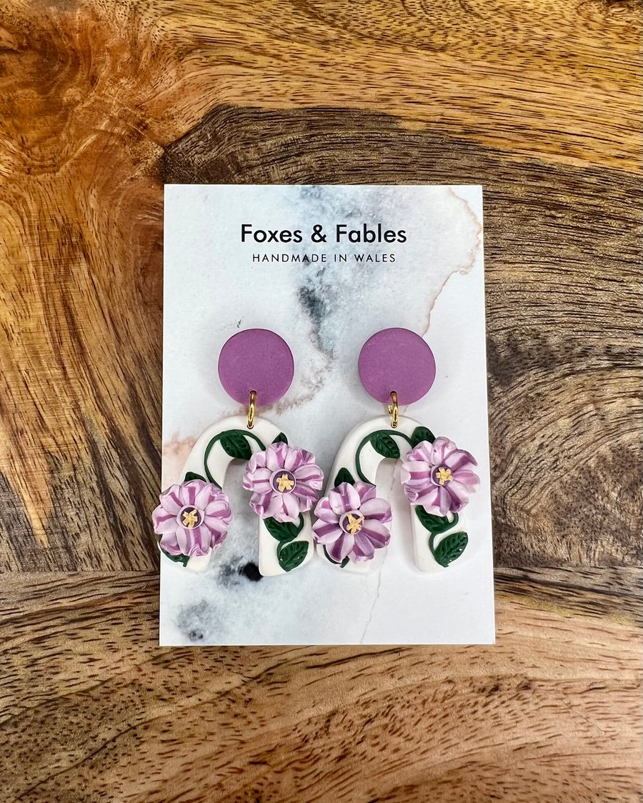 Statement Clematis Arch Earrings