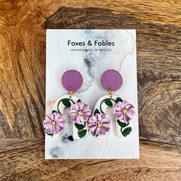 Statement Clematis Arch Earrings