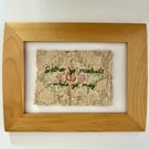 'Gather ye rosebuds while ye may' Hand embroidered vintage quilt art