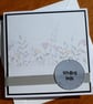 Sending Hugs Card - Pastel Floral on White Background