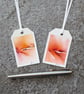 Fiery Glow. Two Gift Tags. Original Watercolour 260180
