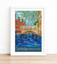 Cambridge, Bridge of Sighs travel poster print by Susie West - Image 3