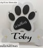 Personalised dog lead holder, paw print, dog leash holder 