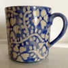 Mug in blue and cream stoneware