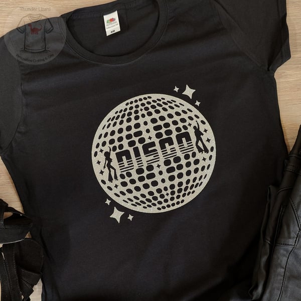 Glitter Ball T-Shirt Retro Disco Ball Seventies Vintage Style Design Nights Out 