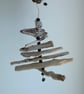 Driftwood Christmas Tree Decoration with Black Beads.