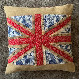 Union Jack Hessian Cushion Cover