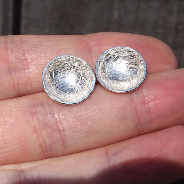Recycled Argentium Silver Stud Earrings