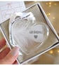 Grandma Memorial Feather Bauble, In Memory of Grandma, Heart Glass Christmas Orn - Image 1