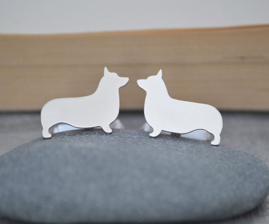Corgi Cufflinks In Sterling Silver
