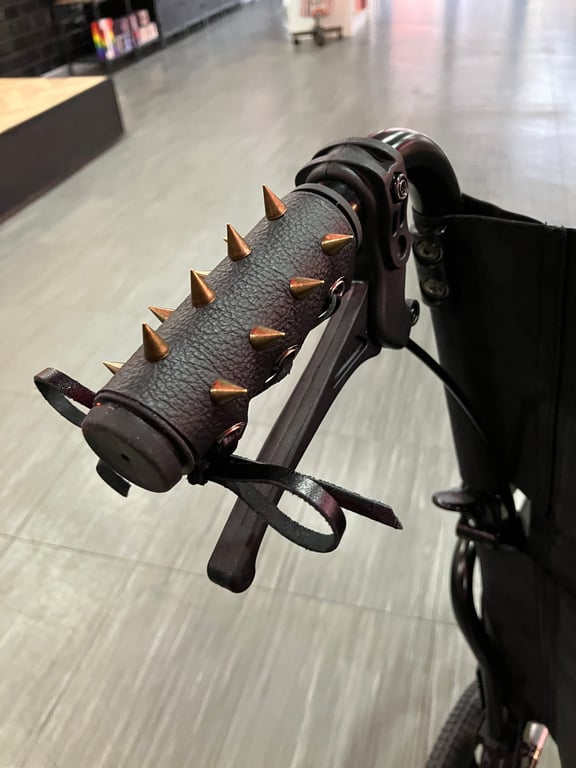 Leather Wheelchair Handle Deterrent (WHDs) - Keep Unwanted Hands OFF Your Wheels