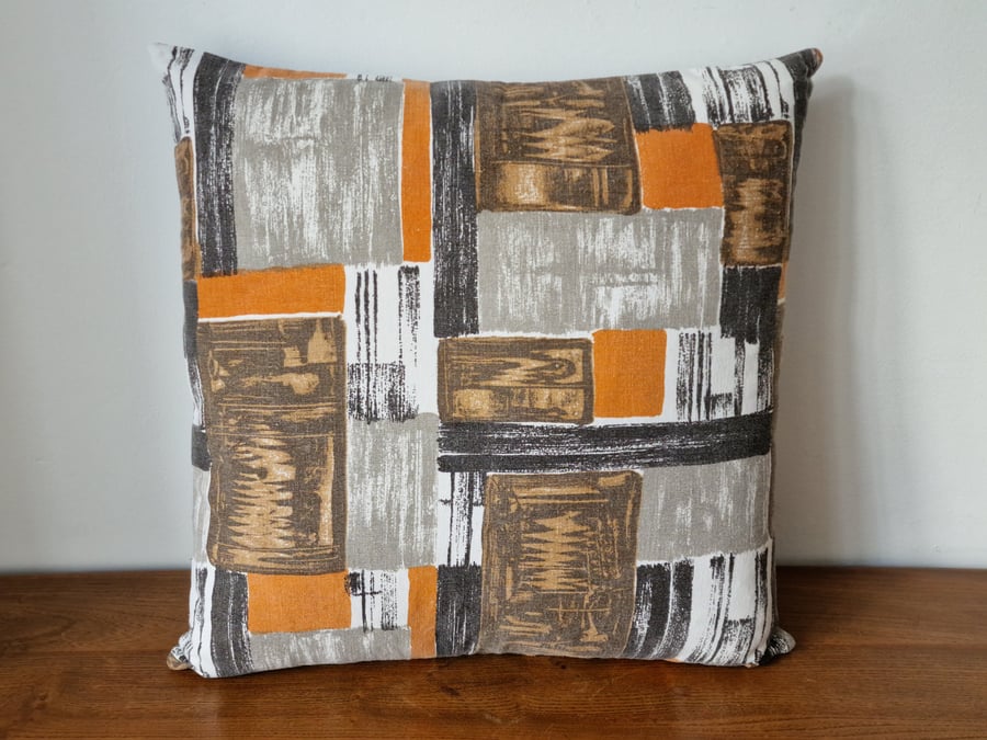 Handmade abstract 1950s cushion cover
