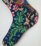 Luxury Christmas Stocking - Blue Bird of Paradise - upcycled and vintage fabrics - Image 10