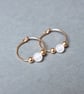 Gold Filled Hoops - Quartz white small - Image 3