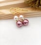 Pearl Bracelet - Pink Pearl Bracelet with Preciosa Crystal Diamante Rondelles - Image 10