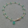 Green Onyx Gold Plated Anklet 