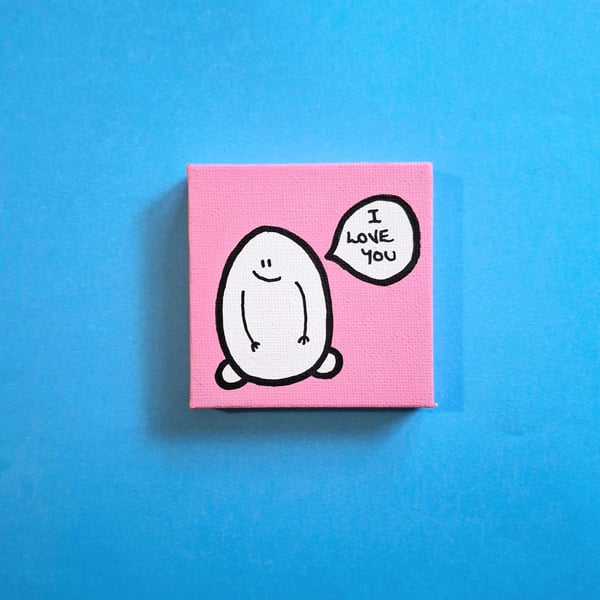Say it with a Chep! - I Love You - Original painting on a mini canvas