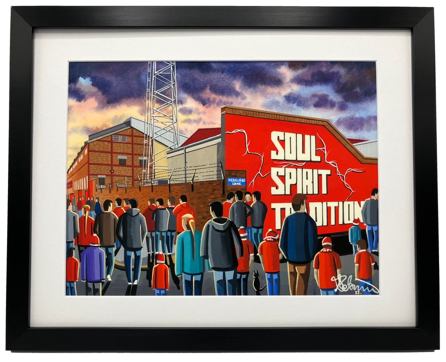 Aberdeen F.C, Pittodrie Stadium, Framed Football Art Print. 14" x 11" Frame Size