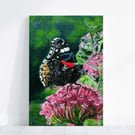 Original Red Admiral Butterfly Art Acrylic Painting on Box Canvas 