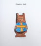 Thanks Dad, Bear Father's Day Card, Eco Handmade Recycled Card Daddy