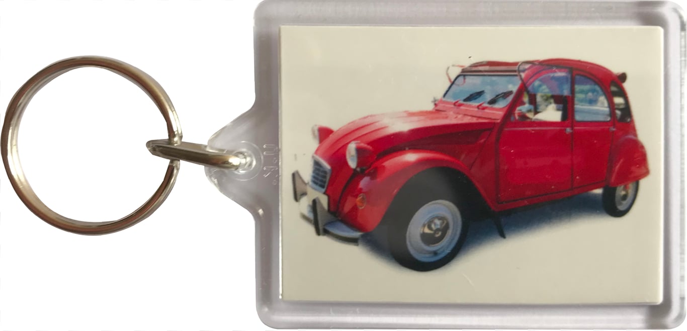 Citroen 2CV 1984 - Keyring with 50x35mm Insert - Car Enthusiast