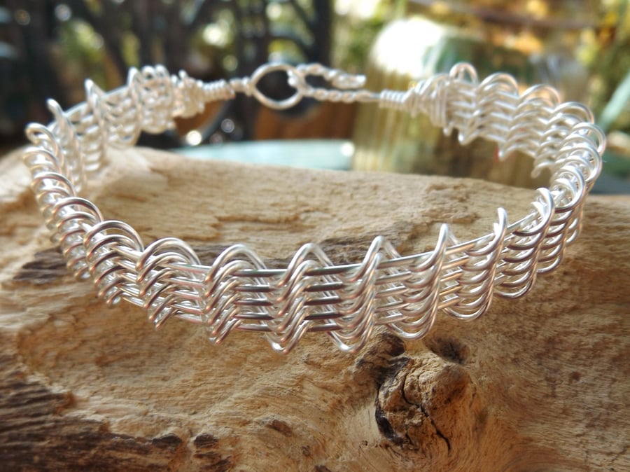 Silver wave bracelet