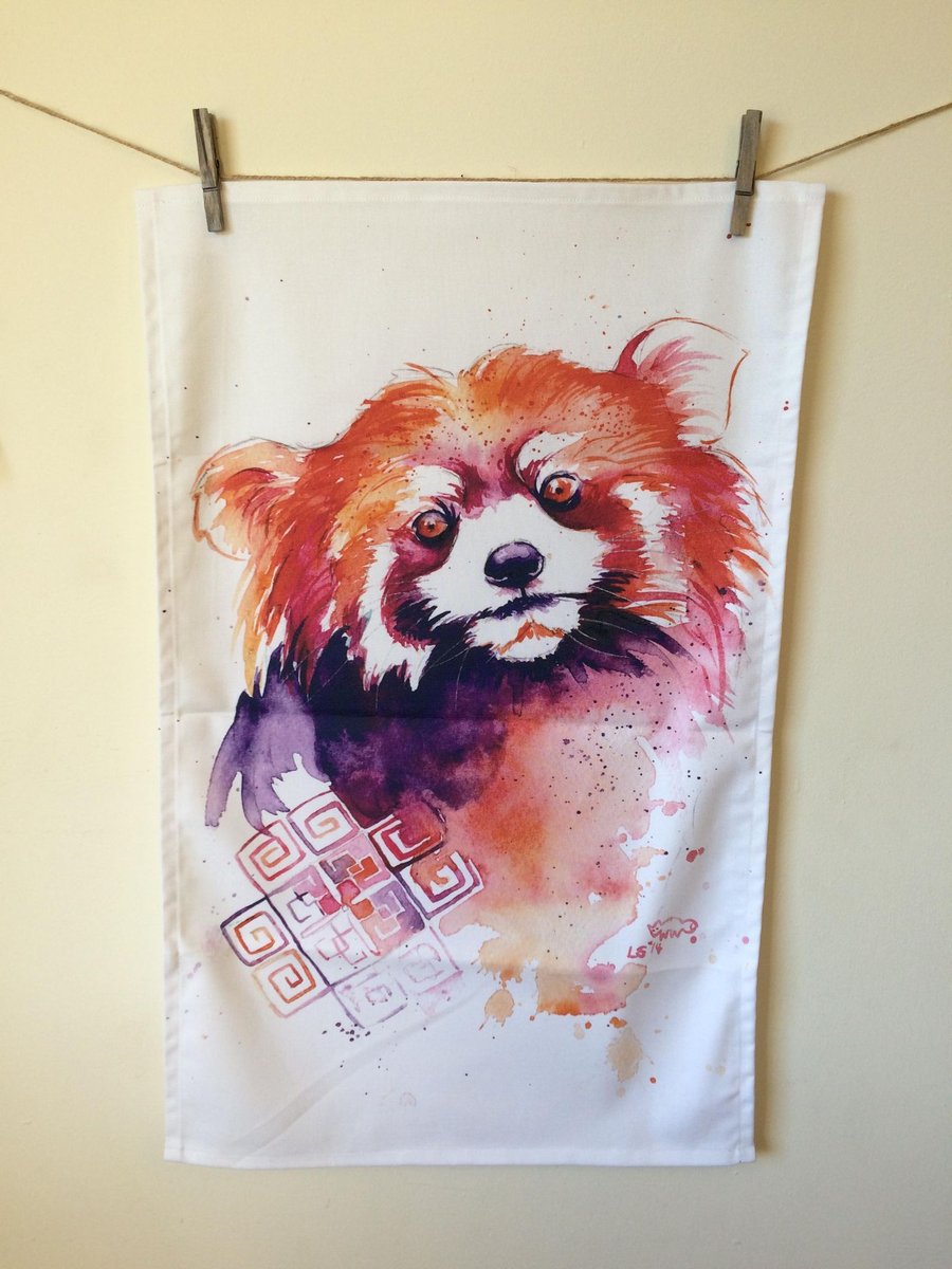 Red Panda Tea Towel