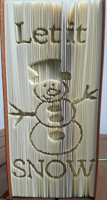 Snowman CUT & FOLD Book Folding Pattern - EMAILED PDF PATTERN