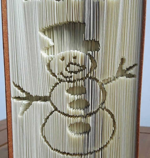 Snowman CUT & FOLD Book Folding Pattern - EMAILED PDF PATTERN