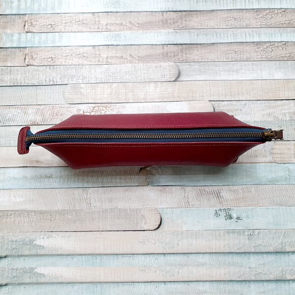 Red Leather Pencil Case