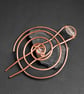 Copper Spiral bun cage ,hair bun holder,hair bun ,hair slide, copper bun holder - Image 1