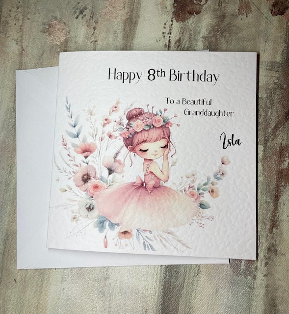 Personalised Ballerina Handmade Card for Little Girl Ballerina 