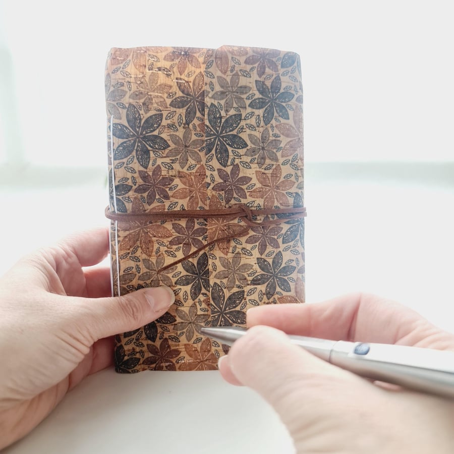 Flower Print Cork Notebook Journal