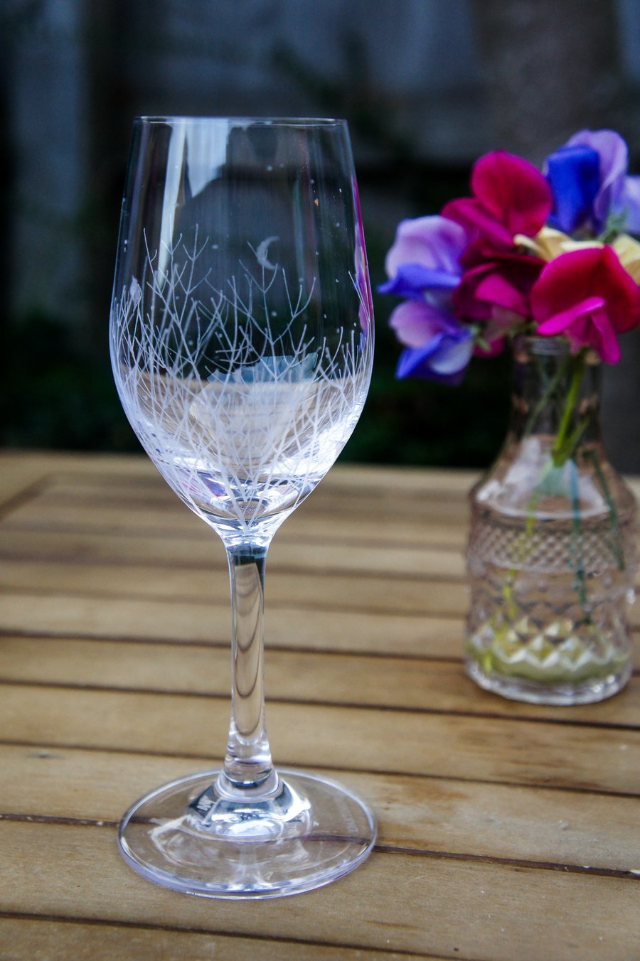 Hand Engraved Wine Glass