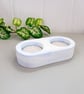 Blue and White Marble Double Tealight Candle Holder - Image 6