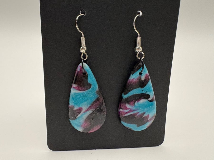 Void drops polymer clay earrings 