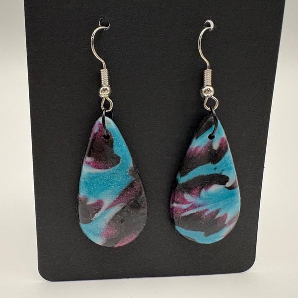 Void drops polymer clay earrings 