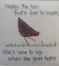 Happy Little Hen framed hand-stitched original work, a gift to last a lifetime! - Image 1