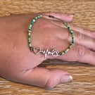 Paw Print & Heart Lifeline Stacker Bracelet,Dog Lover Gift (STK-0003)